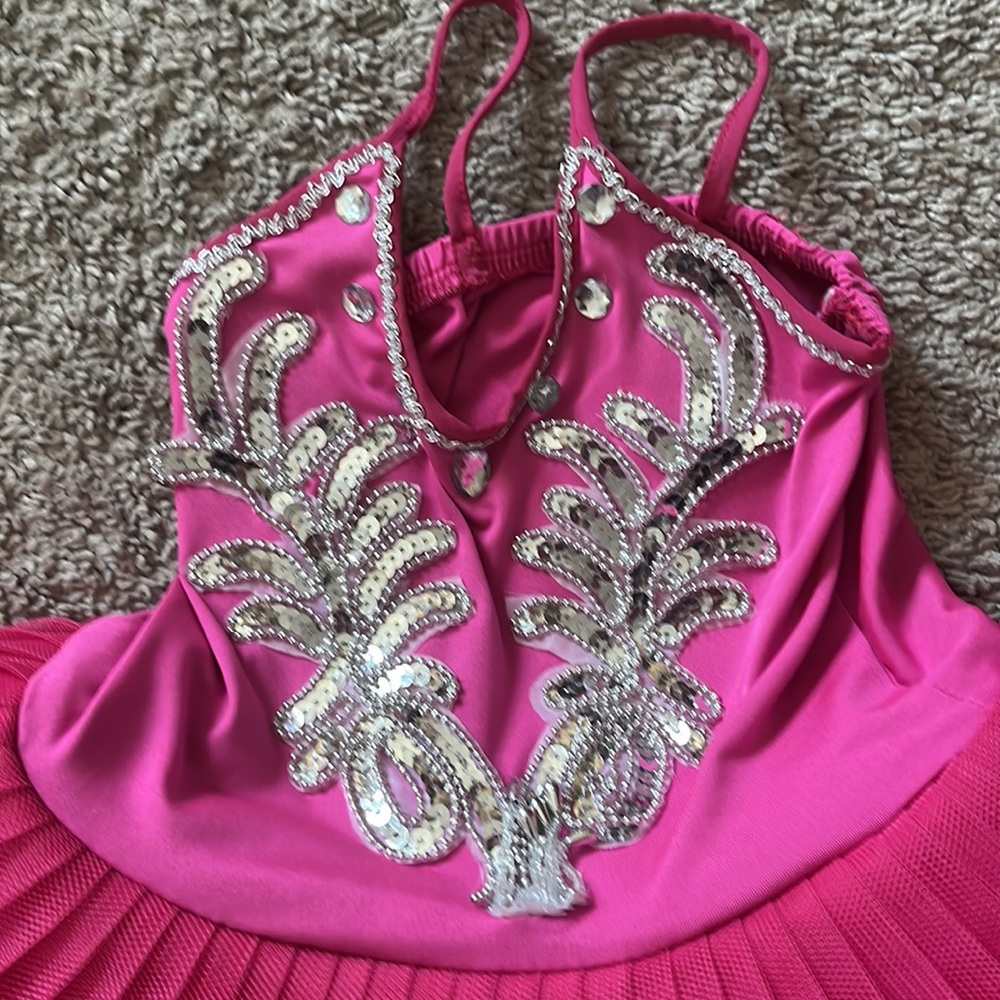 Beaded ballerina tutu costume with arm sleeves and hair clip - Picture 3 of 8